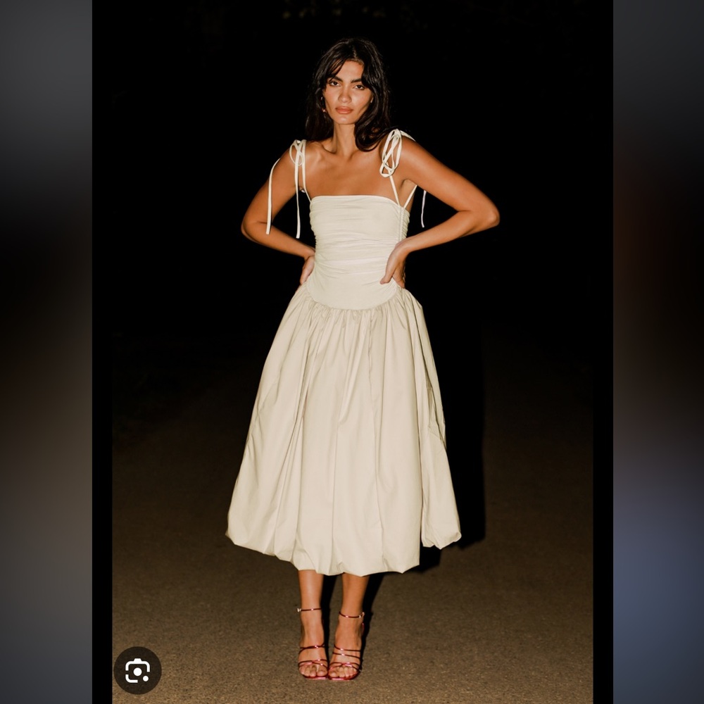 AMY LYNN Alex Puffball Cream Dress